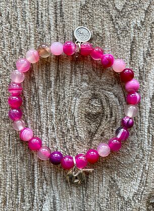 Náramek ZÁMEK - růžový achát