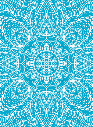 Podložka na cvičení petrolejová MANDALA