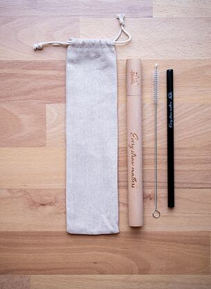 Skleněné brčko 10 mm ČERNÉ