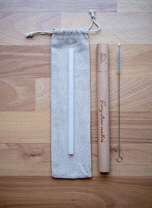 Skleněné brčko 10 mm BÍLÉ