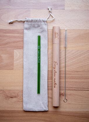 Skleněné brčko 8 mm ZELENÉ