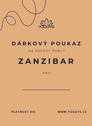 Dárkový voucher na pobyt s jógou na Zanzibaru