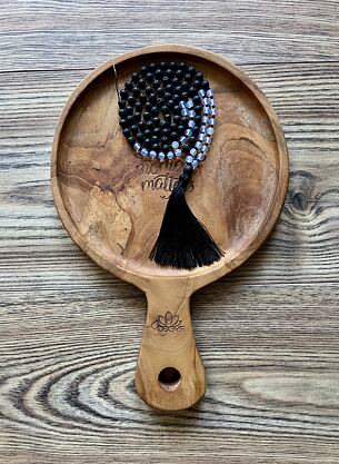 Meditační mala - Opalit a Láva se stříbrným logem (Ag 925/1000)