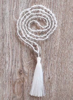 Meditační mala - Křišťál se stříbrným logem (Ag 925/1000)