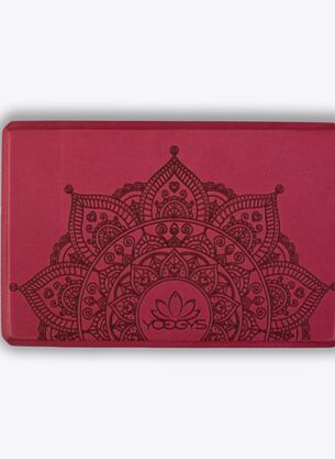 Cihlička na jógu pudrová/bordo MANDALA