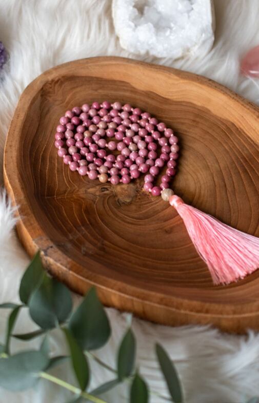 Meditační mala - rodonit