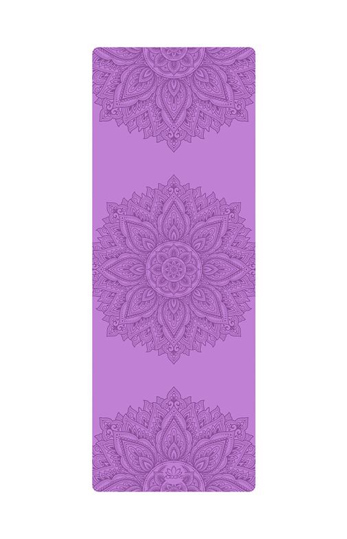 Neklouzavá podložka na jógu MANDALA LILA NEW fialová s mandalou