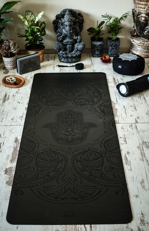 profesionální jógová podložka z přírodní gumy ALL YOGA MAT černá HAMSA