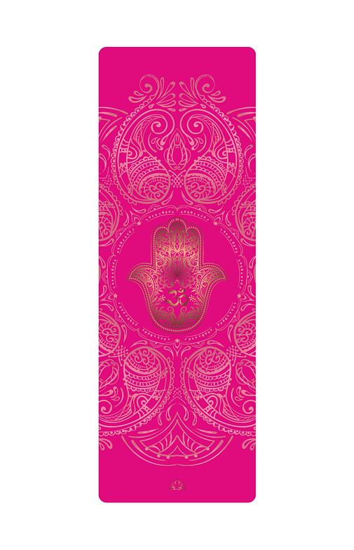 YOGGYS [HAMSA GYPSY SOUL] růžová designová jógová podložka s HAMSOU 