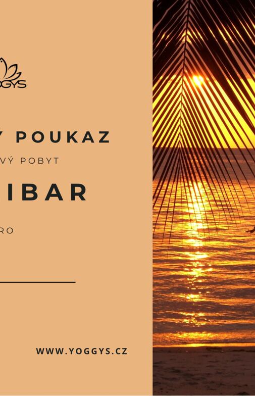 dárkový voucher na pobyt s jógou na Zanzibaru