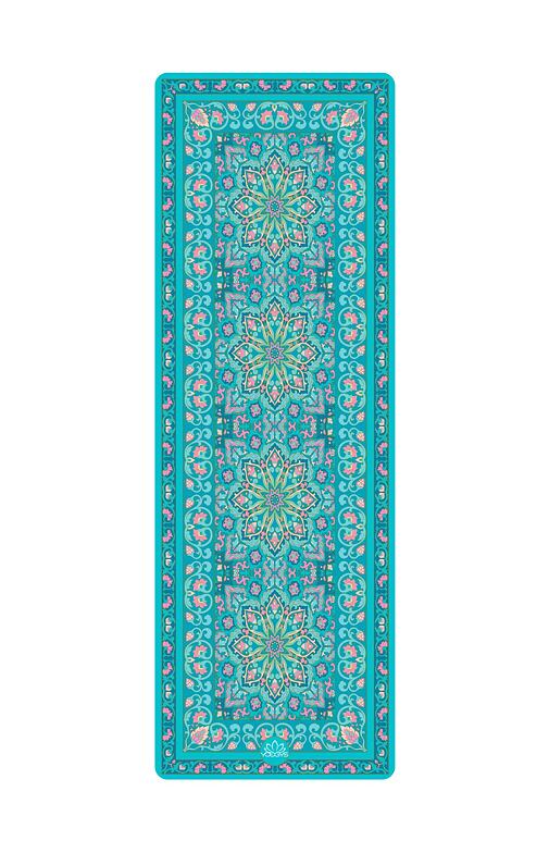MARRAKESH podložka na jógu v designu orientálního koberce v barvě tyrkysové