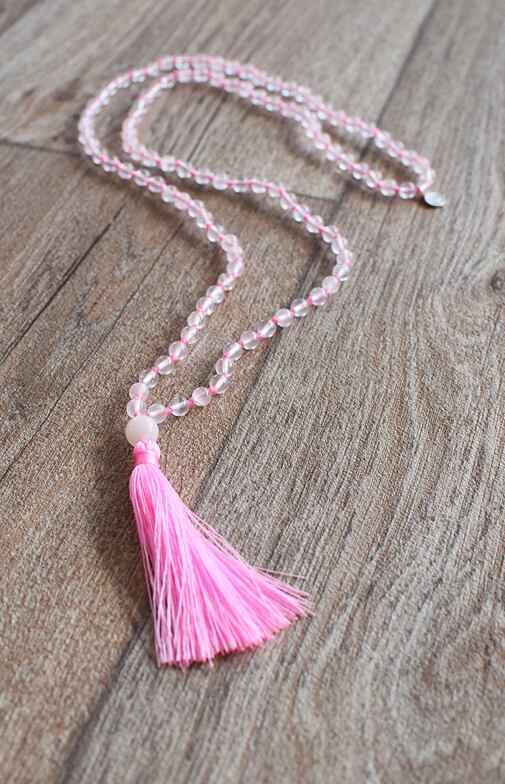 Meditační mala - Růženín se stříbrným logem (Ag 925/1000)