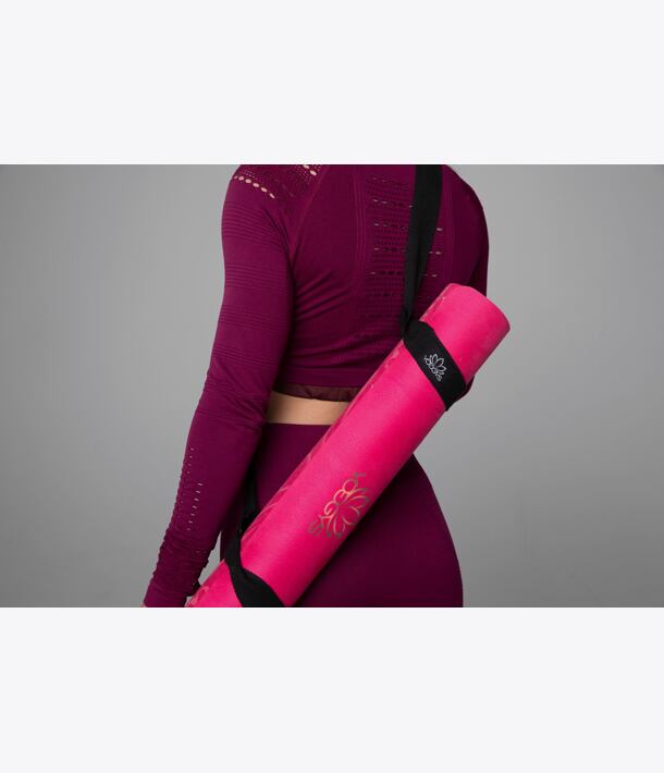 YOGGYS [HAMSA GYPSY SOUL] růžová designová jógová podložka s HAMSOU