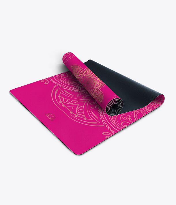 YOGGYS [HAMSA GYPSY SOUL] růžová designová jógová podložka s HAMSOU 