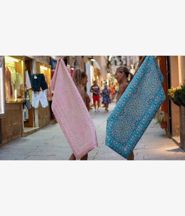 jógová podložka orientální koberec na jógu v barvě tyrkysové