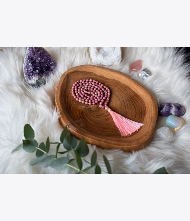 Meditační mala - rodonit