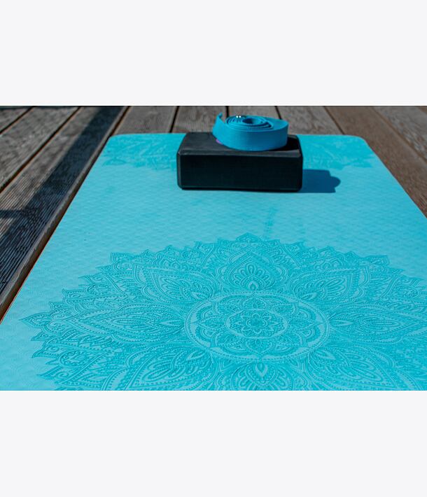 Podložka na cvičení pro začátečníky s mandalami AZUROVÁ
