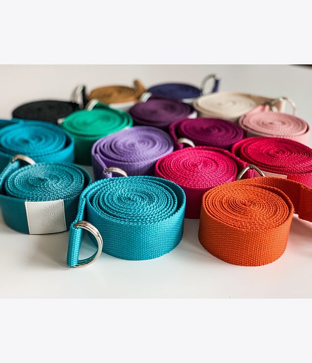 YOGGYS - STRETCHING STRAP jógový popruh [KRÉMOVÁ]