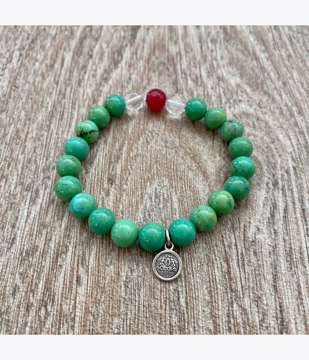 YOGGYS náramek - tyrkys, křišťál a růžový achát