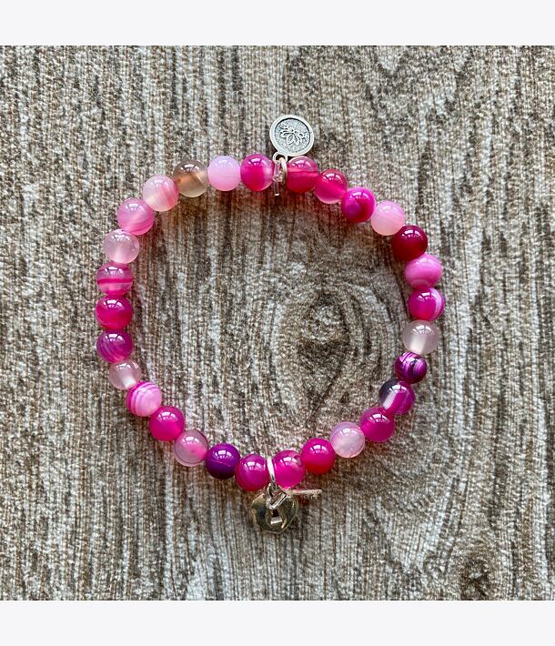 Náramek ZÁMEK - růžový achát