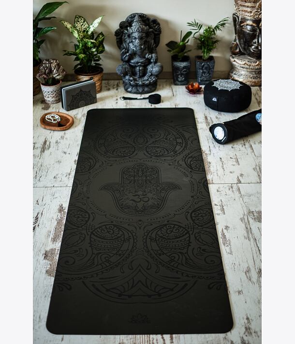 profesionální jógová podložka z přírodní gumy ALL YOGA MAT černá HAMSA