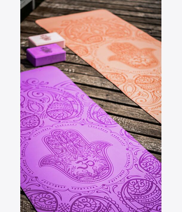 profesionální jógová podložka z přírodní gumy ALL YOGA MAT fialová HAMSA 