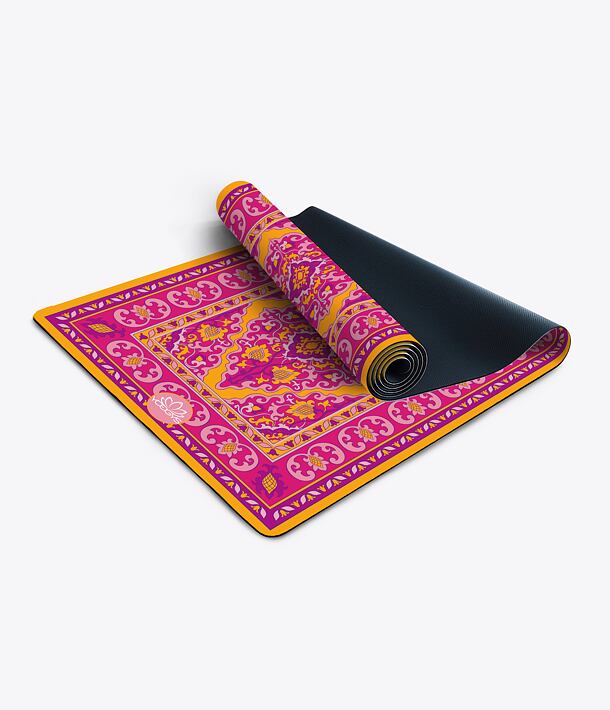podložka na jógu ve stylu orientálního koberce v barvě bordó