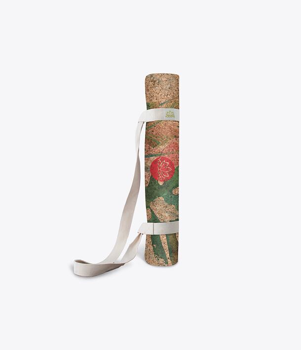 Korková podložka na jógu TROPICAL FLAMES, eko jógamatka, jógová podložka z korku