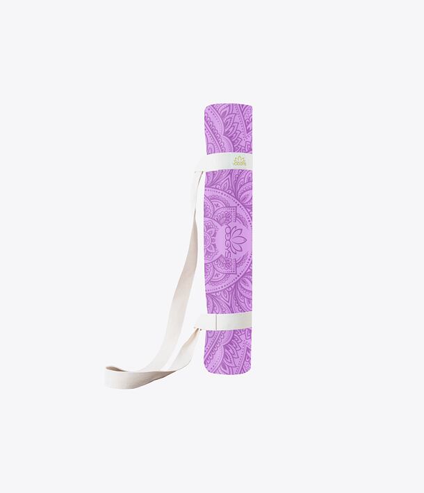 Neklouzavá podložka na jógu MANDALA LILA NEW fialová s mandalou