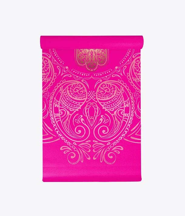 YOGGYS [HAMSA GYPSY SOUL] růžová designová jógová podložka s HAMSOU