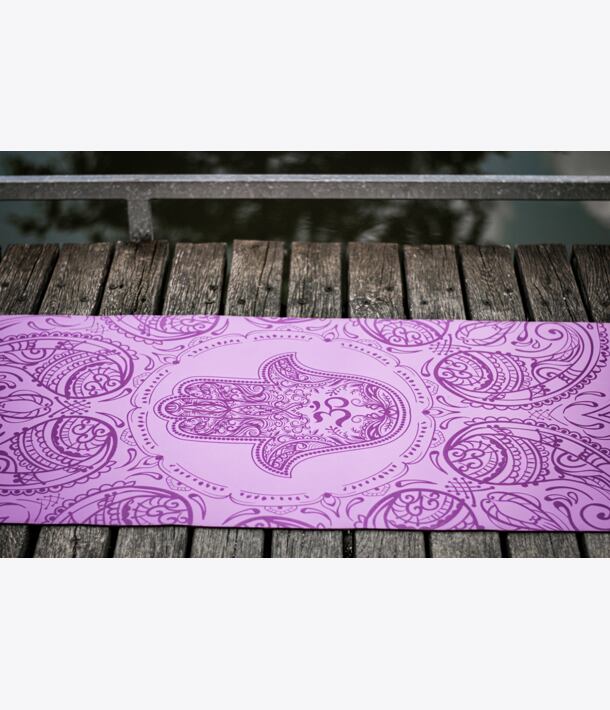 profesionální jógová podložka z přírodní gumy ALL YOGA MAT fialová HAMSA 