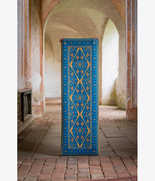 jógová podložka orientální koberec na jógu v barvě petrolejová