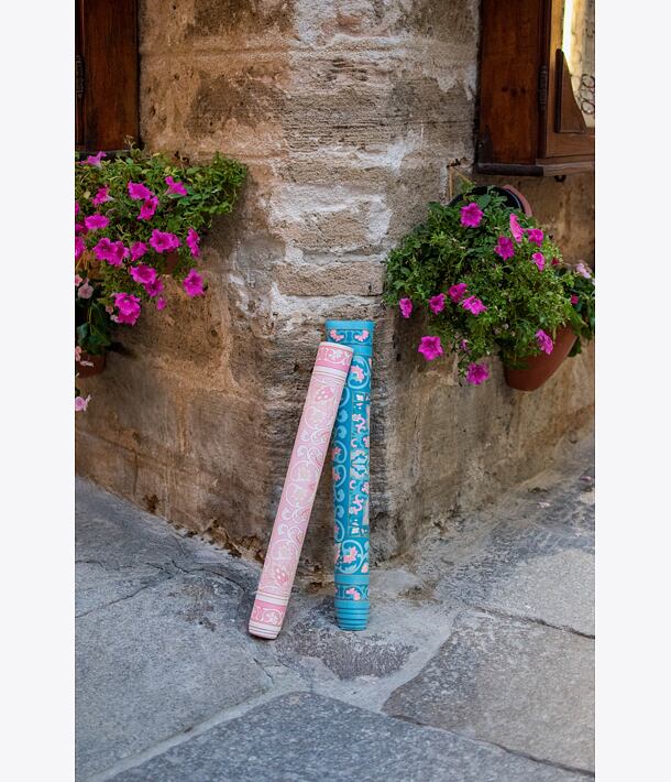 jógová podložka orientální koberec na jógu v barvě růžové