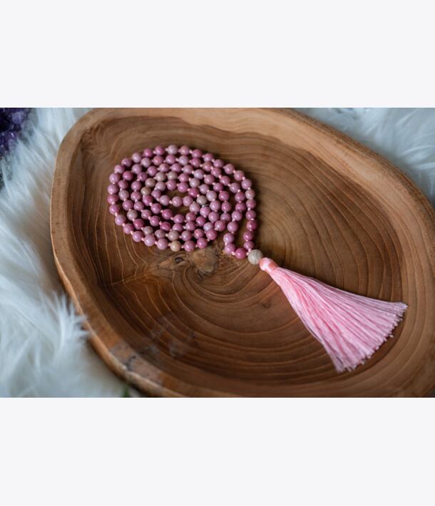 Meditační mala - rodonit