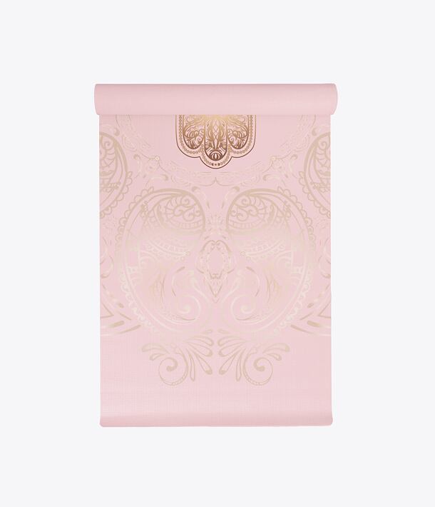 YOGGYS [HAMSA LOVE] růžová designová jógová podložka s HAMSOU 