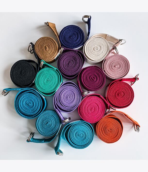 YOGGYS - STRETCHING STRAP jógový popruh [KRÉMOVÁ]