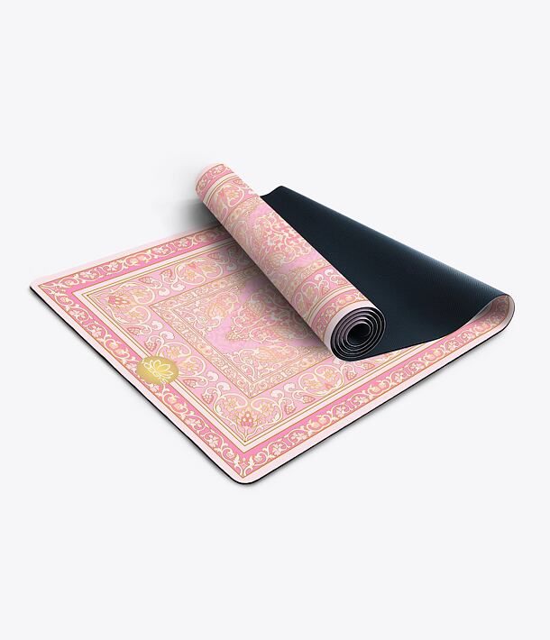 jógová podložka orientální koberec na jógu v barvě růžové
