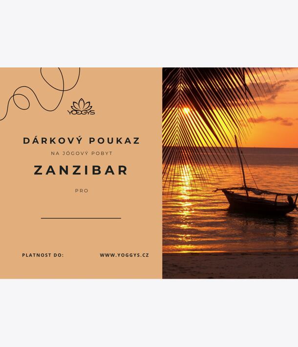 dárkový voucher na pobyt s jógou na Zanzibaru