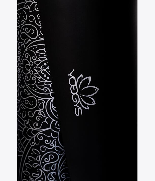 mandala silver, jógová podložka, profesionální podložka na jógu, jógamatka, black and white, černá a bílá, ying and yang