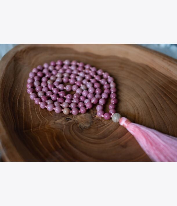 Meditační mala - rodonit