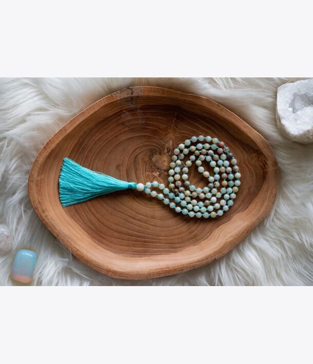 Meditační mala - amazonit