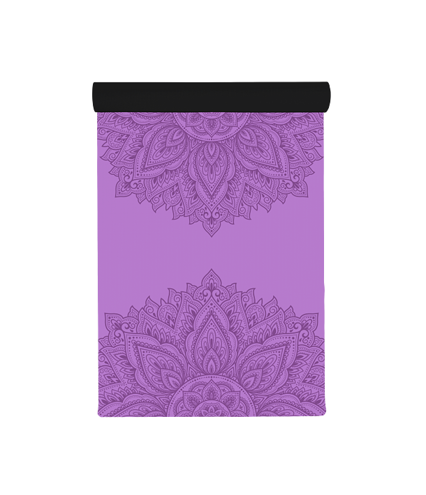 Neklouzavá podložka na jógu MANDALA LILA NEW fialová s mandalou