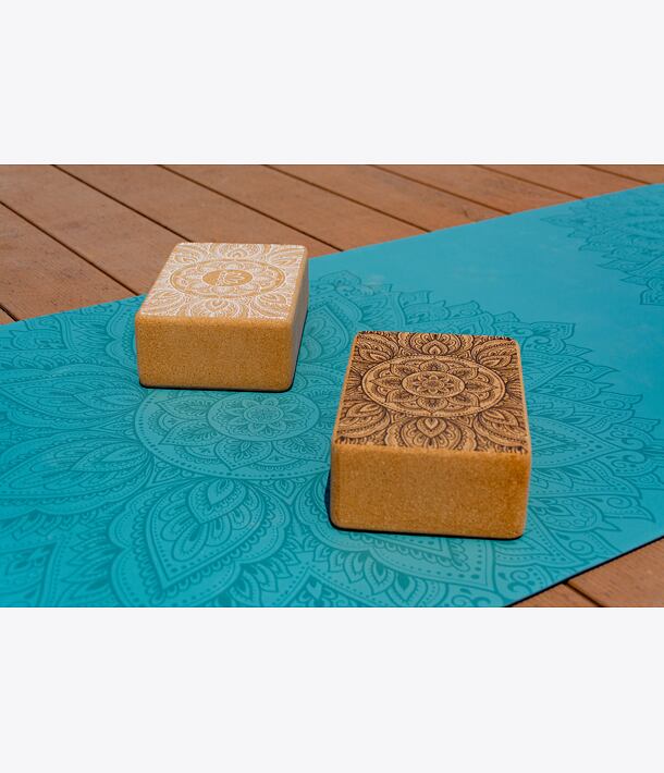 cihličky na cvičení korkové s mandalou YOGGYS