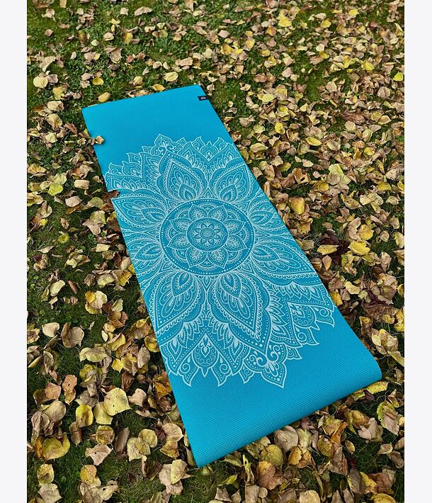 Podložka na cvičení petrolejová MANDALA