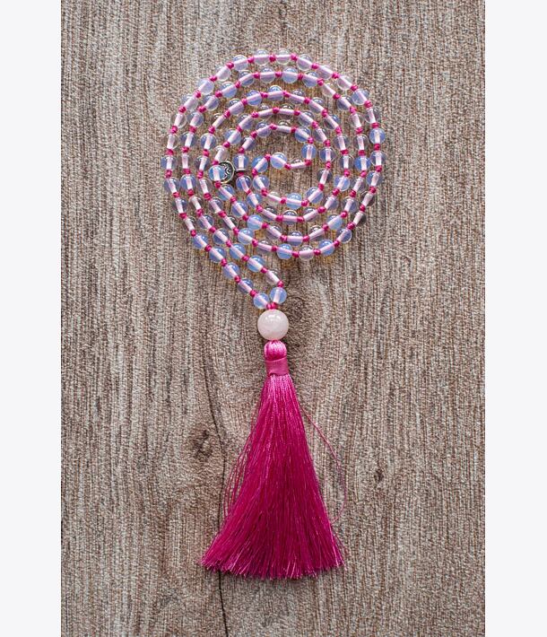 Meditační mala - Opalit se stříbrným logem (Ag 925/1000)