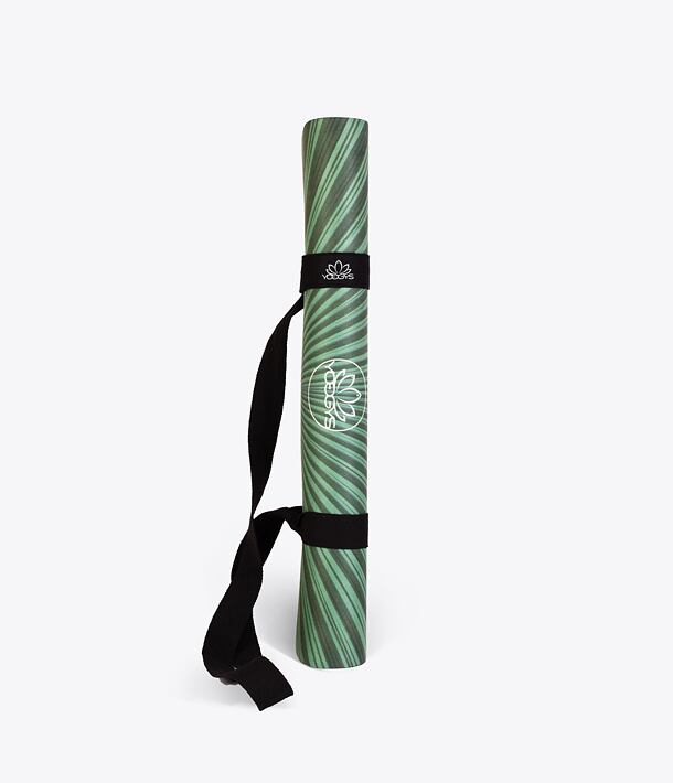 YOGGYS [BALI SOUL PINK] růžová/zelená designová jógová podložka s tropickým motivem 