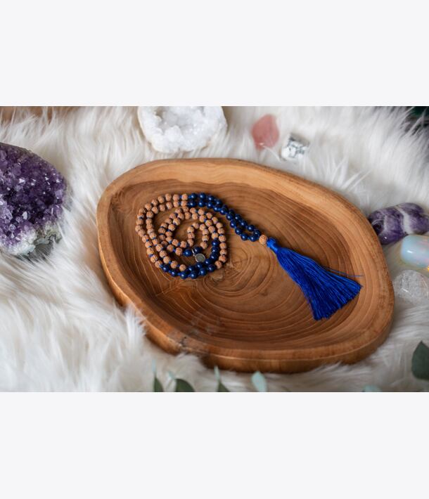 Meditační mala - lazurit a rudraksha