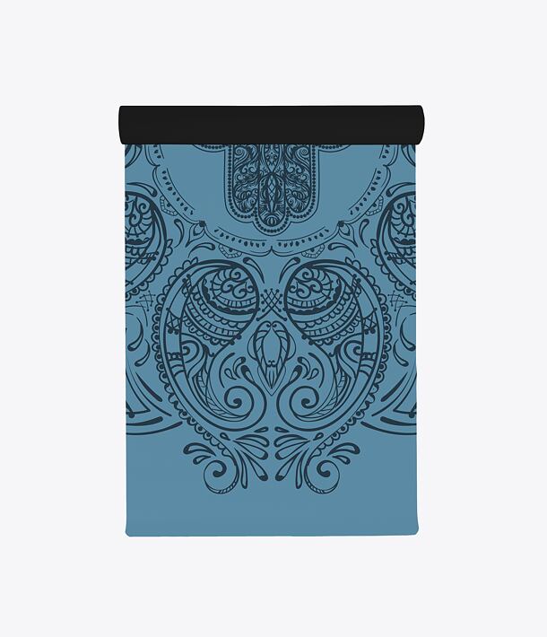 Neklouzavá profesionální podložka na jógu HAMSA DARK BLUE tmavě modrá