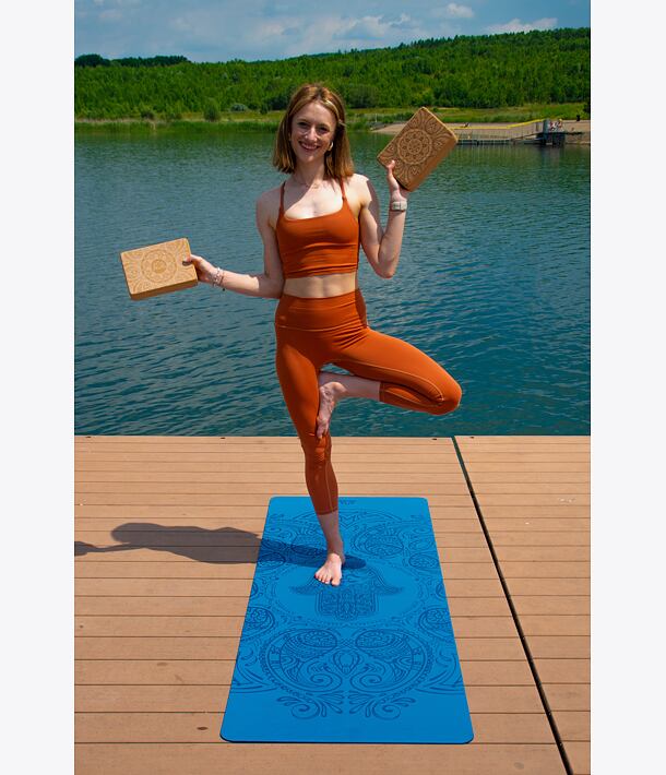 cihličky na cvičení korkové s mandalou YOGGYS