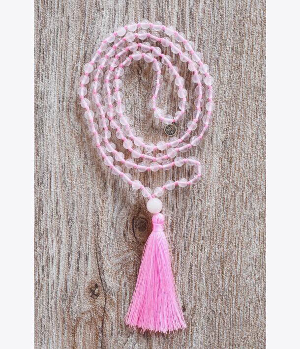 Meditační mala - Růženín se stříbrným logem (Ag 925/1000)